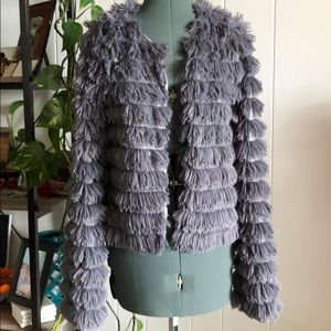 Fashion Nova fun, fuzzy, fringe jacket
